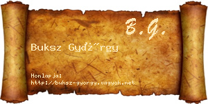 Buksz György névjegykártya